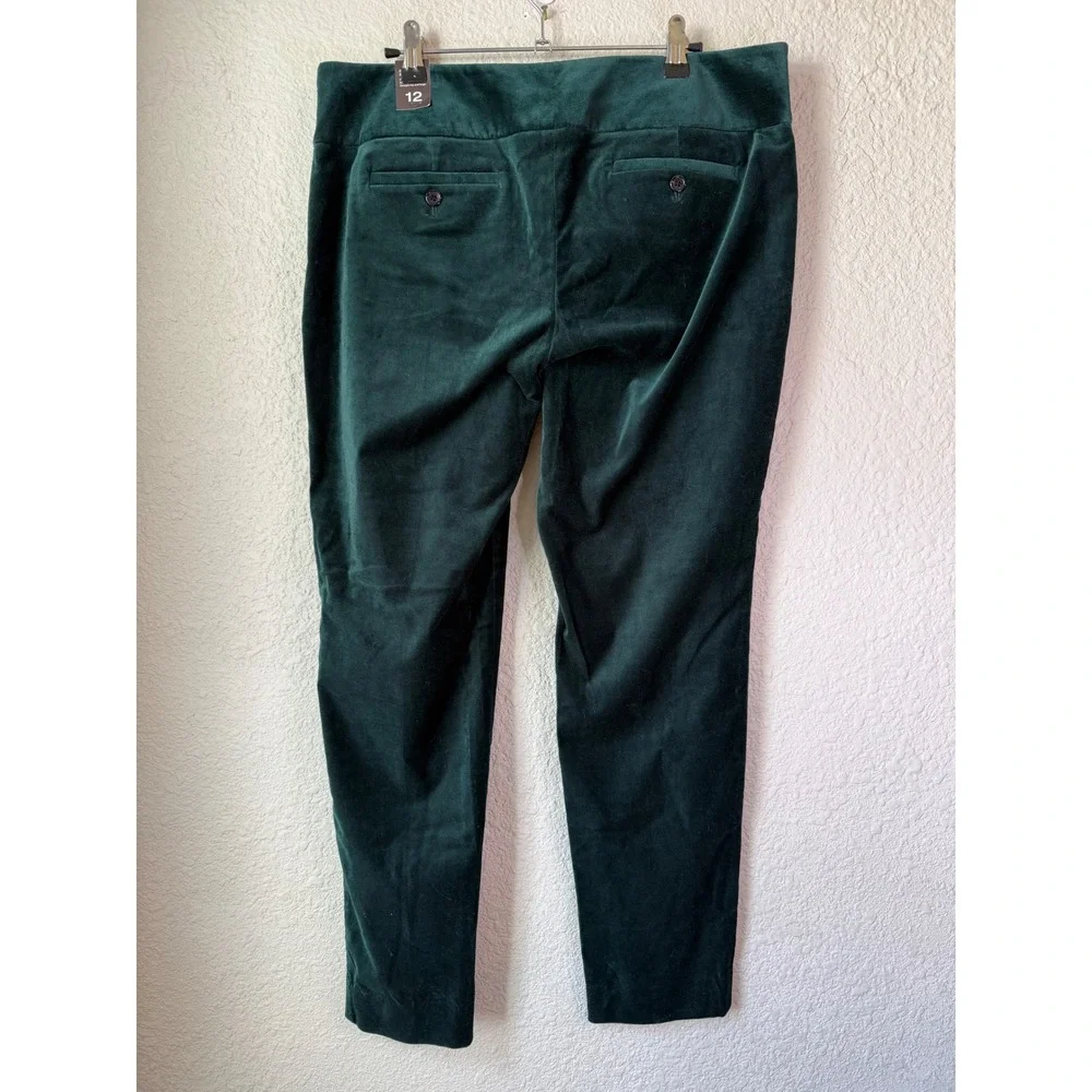 NWT The Limited Drew Fit Skinny Velvet Pants Forest Green‎ Womens Size 12
